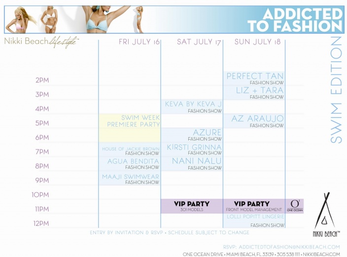 Swim Week Events Schedule